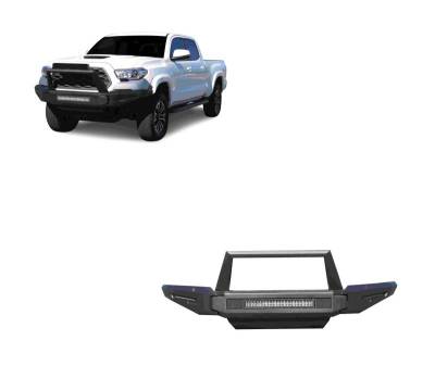 ARMOUR II Heavy Duty Modular Front Bumper Kit-Matte Black-2016-2023 Toyota Tacoma|Black Horse Off Road