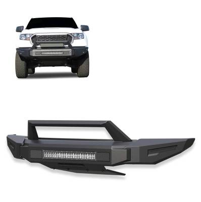 ARMOUR II Heavy Duty Modular Front Bumper Kit-Matte Black-2019-2023 Ford Ranger|Black Horse Off Road