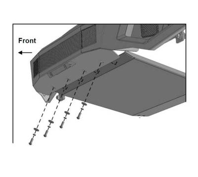 Black Horse Off Road - ARMOUR II Heavy Duty Modular Front Bumper Skid Plate Only-Matte Black-2016-2024 Nissan Titan XD|Black Horse Off Road - Image 3