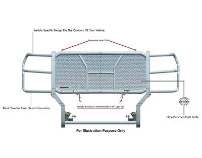 RUGGED HD Grille Guard-Black-2023-2025 Ford F-250/F-350/F-450/F-550Super Duty|Black Horse Off Road - Image 8