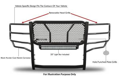 Black Horse Off Road - RUGGED HD Grille Guard Kit-Black-2021-2024 Ford F-150|Black Horse Off Road - Image 11