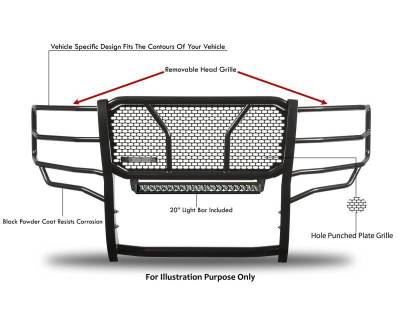 Black Horse Off Road - RUGGED HD Grille Guard Kit-Black-2021-2024 Ford F-150|Black Horse Off Road - Image 15