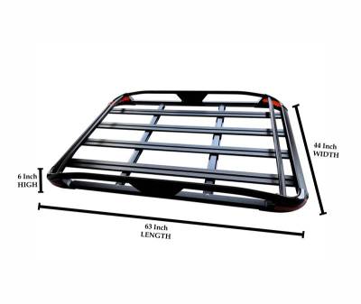 Black Horse Off Road - Black Horse | TRAVELER Aluminum Roof Mounted Cargo Basket Rack | 63"x43"x6" | Black | Compatible with cars trucks SUVs | TR-RB6343 - Image 16