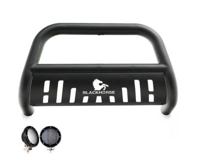 Black Horse Off Road - Bull Bar With Set of 5.3".Black Trim Rings LED Flood Lights-Black-2015-2025 Ford Transit-150|Black Horse Off Road - Image 7