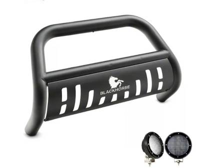 Black Horse Off Road - Bull Bar With Set of 5.3".Black Trim Rings LED Flood Lights-Black-2019-2023 Ram 1500 Classic/2011-2018 Ram 1500/2009-2010 Dodge Ram 1500|Black Horse Off Road - Image 7