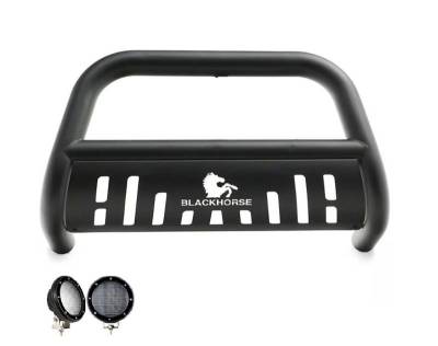 Black Horse Off Road - Bull Bar With Set of 5.3".Black Trim Rings LED Flood Lights-Black-2019-2023 Ram 1500 Classic/2011-2018 Ram 1500/2009-2010 Dodge Ram 1500|Black Horse Off Road - Image 9