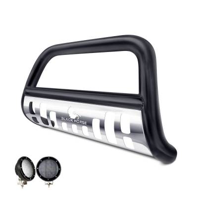 Bull Bar With Set of 5.3".Black Trim Rings LED Flood Lights-Black-2002-2006 Honda CR-V|Black Horse Off Road