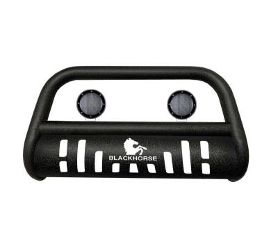Black Horse Off Road - Bull Bar-T With Set of 5.3".Black Trim Rings LED Flood Lights-Textured Black-2004-2010 Dodge Durango/2006-2010 Chrysler Aspen|Black Horse Off Road - Image 2