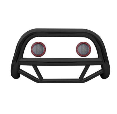 Black Horse Off Road - MAX Bull Bar With Set of 5.3" Red Trim Rings LED Flood Lights-Black-2021-2023 Nissan Rogue|Black Horse Off Road - Image 2