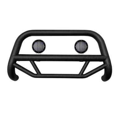 MAX T Bull Bar With Set of 5.3".Black Trim Rings LED Flood Lights-Textured Black-2021-2024 Ford Bronco Sport|Black Horse Off Road