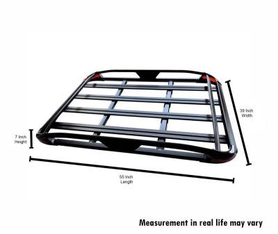 Black Horse Off Road - Black Horse | TRAVELER Aluminum Roof Mounted Cargo Basket Rack | 55"x39"x6" | Black | Compatible with cars trucks SUVs | TR-RB5539 - Image 10