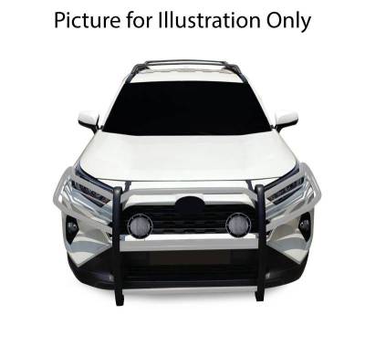 Black Horse Off Road - Grille Guard With Set of 5.3".Black Trim Rings LED Flood Lights-Stainless Steel-2019-2024 Toyota RAV4|Black Horse Off Road - Image 14