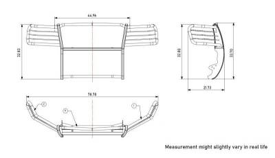 Black Horse Off Road - Grille Guard With Set of 5.3".Black Trim Rings LED Flood Lights-Black-Avalanche/Suburban 1500/Tahoe|Black Horse Off Road - Image 23