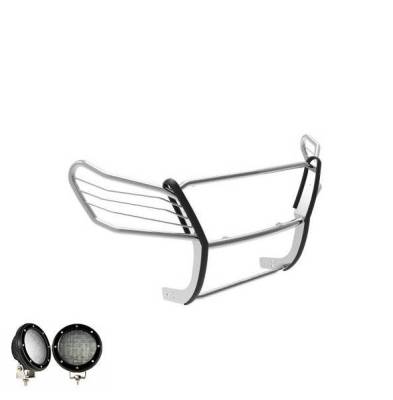 Black Horse Off Road - Grille Guard With Set of 5.3".Black Trim Rings LED Flood Lights-Stainless Steel-Dodge,Mercedes and Freightliner Sprinter|Black Horse Off Road - Image 5