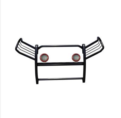 Black Horse Off Road - Grille Guard With Set of 5.3" Red Trim Rings LED Flood Lights-Black-2019-2024 Toyota RAV4|Black Horse Off Road - Image 3