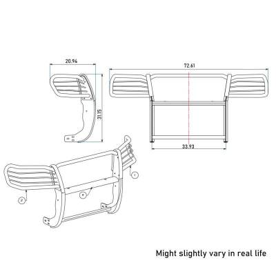 Black Horse Off Road - Grille Guard With Set of 5.3" Red Trim Rings LED Flood Lights-Stainless Steel-2005-2015 Toyota Tacoma|Black Horse Off Road - Image 13