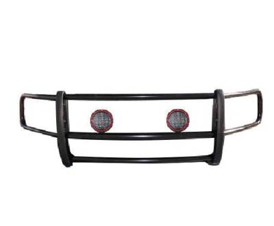 Black Horse Off Road - SPARTAN Grille Guard With Set of 5.3" Red Trim Rings LED Flood Lights-Black-Dodge,Mercedes and Freightliner Sprinter|Black Horse Off Road - Image 23