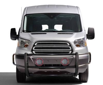 Black Horse Off Road - SPARTAN Grille Guard With Set of 5.3" Red Trim Rings LED Flood Lights-Black-2020-2025 Ford Transit-350 HD 2WD Full Size-Ford Transit-350 2WD Full Size-Ford Transit-250 2WD Full Size-Ford Transit-150 2WD Full Size|Black Horse Off Road - Image 8