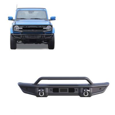 ARMOUR Tubular Light Duty Front Bumper-Matte Black-2021-2024 Ford Bronco|Black Horse Off Road