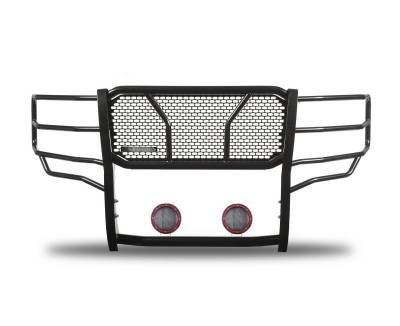 Black Horse Off Road - RUGGED Heavy Duty Grille Guard With Set of 5.3" Red Trim Rings LED Flood Lights-Black-2021-2024 Ford F-150|Black Horse Off Road - Image 7