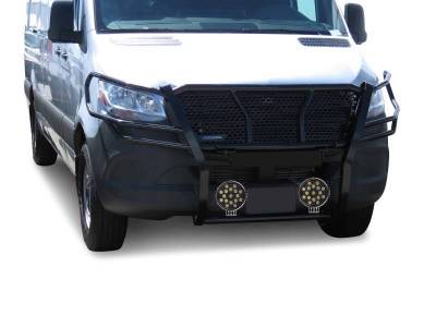 Black Horse Off Road - RUGGED Heavy Duty Grille Guard With Set of 7.0" Black Trim Rings LED Flood Lights-Black-2019-2025 Dodge Sprinter 1500-2500-3500/2019-2025-Benz Sprinter 1500-2500-3500|Black Horse Off Road - Image 6