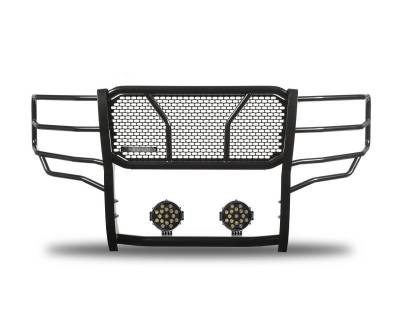 Black Horse Off Road - RUGGED Heavy Duty Grille Guard With Set of 7.0" Black Trim Rings LED Flood Lights-Black-2021-2024 Ford F-150|Black Horse Off Road - Image 9