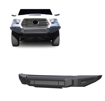 ARMOUR II Heavy Duty Modular Front Bumper-Bumper Only-Matte Black-2016-2023 Toyota Tacoma|Black Horse Off Road