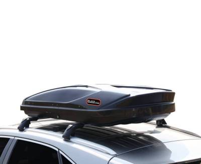 Black Horse Off Road - Black Horse Rooftop Cargo Carrier ABS + PMMA Hard Shell, 14 Cubic Feet Waterproof Car Roof Cargo Carrier Box w/ Dual Side Opening, Security Key, 165lbs Capacity, for 30" to 80" Wide Crossbar Rack, Vehicle Cargo Box - Image 2