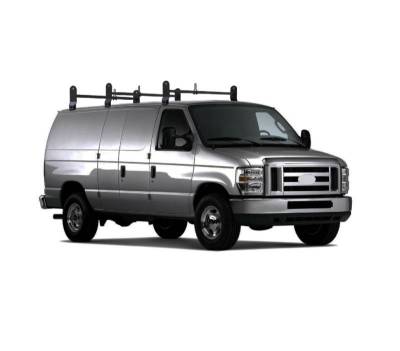 Black Horse Off Road - Black Horse off road three Bars Ladder Rack Black Steel Roof Ladder Rack adjustable utility Cross Bar Ladder Rack with Stoppers Fit 2003-2025 Chevy Express/GMC Savana|1999-2014 Ford Econoline - 600 LBS weight Capacity |Black Horse Off Road - Image 5