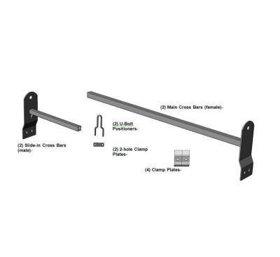 Black Horse Off Road - Black Horse off road three Bars Ladder Rack Black Steel Roof Ladder Rack adjustable utility Cross Bar Ladder Rack with Stoppers Fit 2003-2025 Chevy Express/GMC Savana|1999-2014 Ford Econoline - 600 LBS weight Capacity |Black Horse Off Road - Image 9