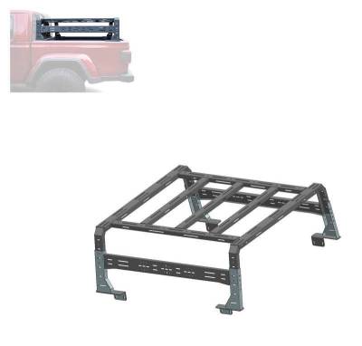 TRAVELER OVERLAND UTILITY Bed Rack -Sandy Black-800 Lbs Capacity- 2014-2024 Chevrolet Silverado 1500/Ram 1500/ Ram 2500/Ram 3500/2015-2024 Ford F-150/Toyota Tundra|2016-2024 Nissan Titan|Black Horse Off Road