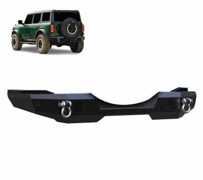 ARMOUR Heavy Duty Rear Bumper-Matte Black-2021-2024 Ford Bronco|Black Horse Off Road