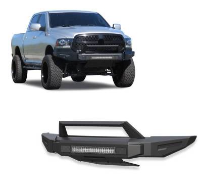 ARMOUR II Heavy Duty Modular Front Bumper Kit-Matte Black-2013-2018 Ram 1500/2019-2022 Ram 1500 Classic|Black Horse Off Road