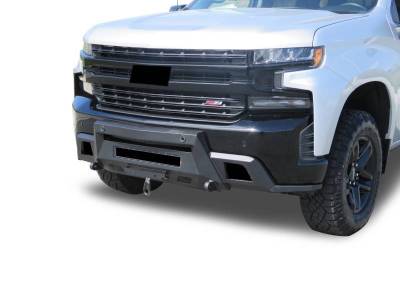 ARMOUR III Heavy Duty Front Winch Bumper-Textured Black-2019-2021 Chevrolet Silverado 1500/2022-2022 Chevrolet Silverado 1500 LTD|Black Horse Off Road