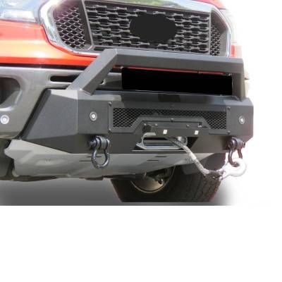 ARMOUR III Heavy Duty Front Winch Bumper-Textured Black-2019-2023 Ford Ranger|Black Horse Off Road