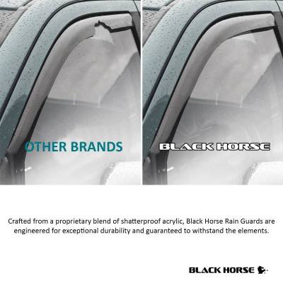 Black Horse Off Road - Black Horse Off Road [BHOR] |In Channel Rain Guard/Wind Deflectors|2007-2017 Jeep Wrangler |Smoke,4Pcs|#1494249IN - Image 5