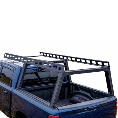 Base K2 Over Cab Rack-Black-2004-2024 Silverado&Sierra 1500&Titan|2009-2024 Dodge Ram 1500|2011-2024 Ram 2500|2001-2024 F-150|2022-2024 F-150 Lightning|2007-2024 Tundra|Black Horse off Road