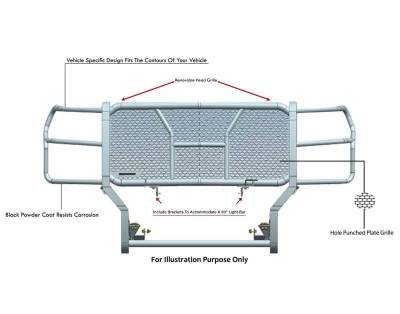 RUGGED HD Grille Guard-Black-2023-2025 Ford F-250/F-350/F-450/F-550Super Duty|Black Horse Off Road - Image 7