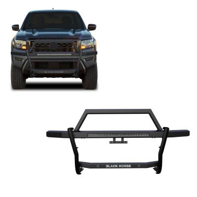 RAMBLER Grille Guard With 30" LED Bar Single Row-Black-2022-2024 Nissan Frontier|Black Horse Off Road