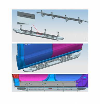 Black Horse Off Road - ARMOUR Heavy Duty Steel Running Boards-Black-1999-2016 Ford F-250 Super Duty Crew Cab/1999-2016 Ford F-350 Super Duty Crew Cab/1999-2016 Ford F-450 Super Duty Crew Cab/1999-2016 Ford F-550 Super Duty Crew Cab|Black Horse Off Road - Image 7