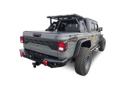 Black Horse Off Road - ARMOUR II Roll Bar Ladder Rack W/Basket-Black-2019-2024 Jeep Gladiator|Black Horse Off Road - Image 10