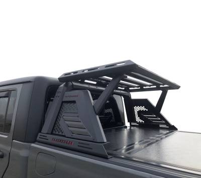 Black Horse Off Road - ARMOUR II Roll Bar Ladder Rack W/Basket-Black-2019-2024 Jeep Gladiator|Black Horse Off Road - Image 11