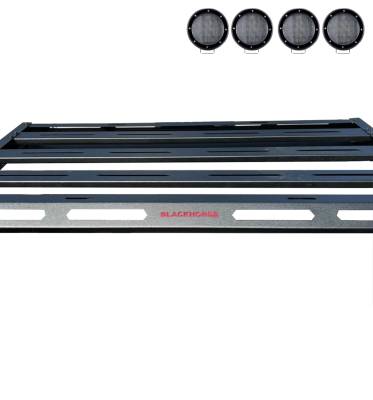 Black Horse Off Road - ARMOUR II Basket With 2 Set of 5.3".Black Trim Rings LED Flood Lights-Black-Silverado 1500/Sierra 1500/F-150/1500/Tundra|Black Horse Off Road - Image 9