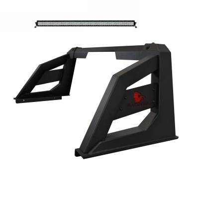 ARMOUR Roll Bar With 40" LED Light Bar-Matte Black-2005-2021 Nissan Frontier|Black Horse Off Road