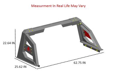 Black Horse Off Road - ARMOUR Roll Bar With 2 Sets of 5.3" Red Trim Rings LED Flood Lights-Matte Black-2005-2021 Nissan Frontier|Black Horse Off Road - Image 12