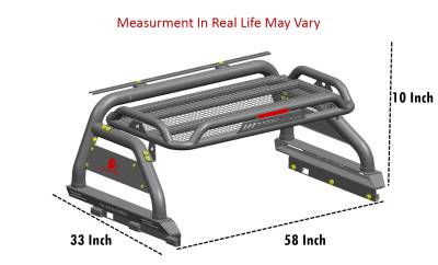 Black Horse Off Road - ATLAS Roll Bar Ladder Rack-Black-2022-2024 Nissan Frontier|Black Horse Off Road - Image 9