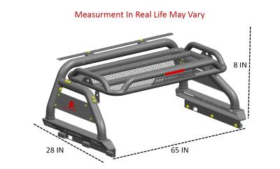 Black Horse Off Road - ATLAS Roll Bar Ladder Rack-Stainless Steel-2019-2024 Ford Ranger|Black Horse Off Road - Image 4
