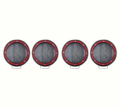 Black Horse Off Road - ATLAS Roll Bar Ladder Rack With 2 Sets of 5.3" Red Trim Rings LED Flood Lights-Black-2005-2021 Nissan Frontier|Black Horse Off Road - Image 9