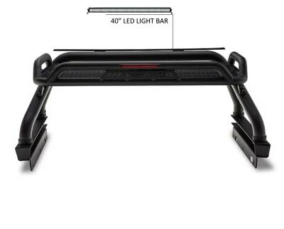 Black Horse Off Road - ATLAS Roll Bar Ladder Rack With 40" LED Light Bar-Black-Colorado/Canyon|Black Horse Off Road - Image 2
