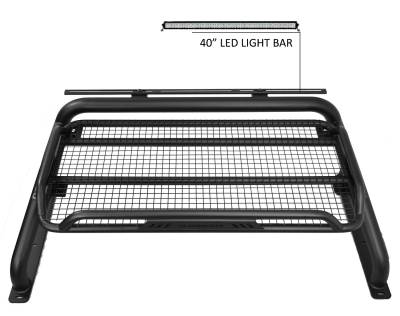 Black Horse Off Road - ATLAS Roll Bar Ladder Rack With 40" LED Light Bar-Black-Colorado/Canyon|Black Horse Off Road - Image 3